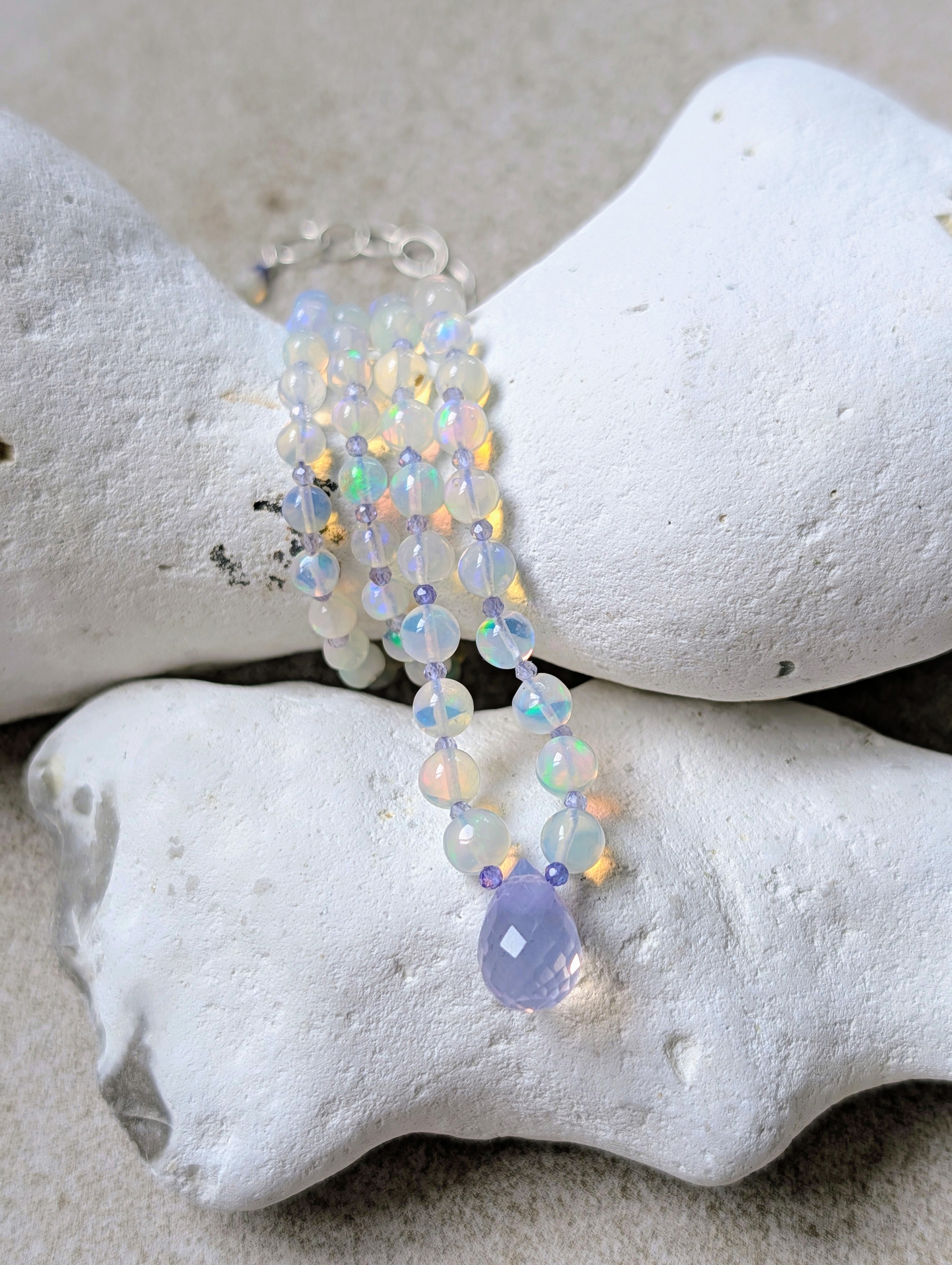 The Nephele Amulet with Ethiopian Opals and Tanzanite